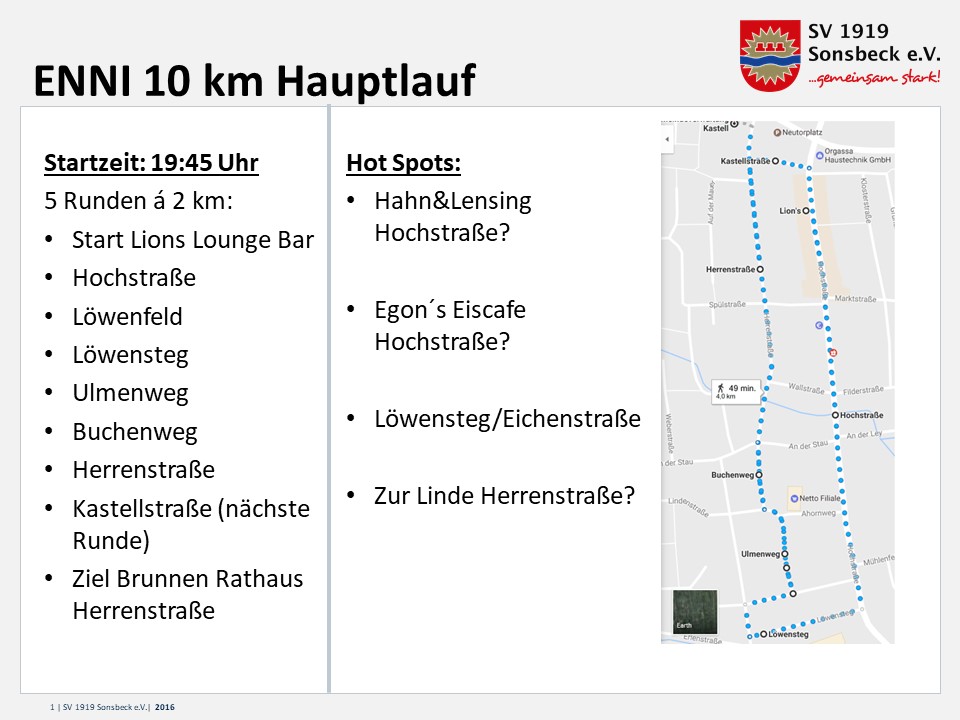 BL 10 km Streckenplan