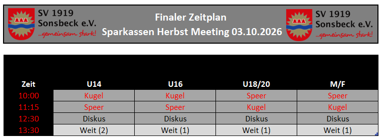 Finaler ZeitplanHM 2026.